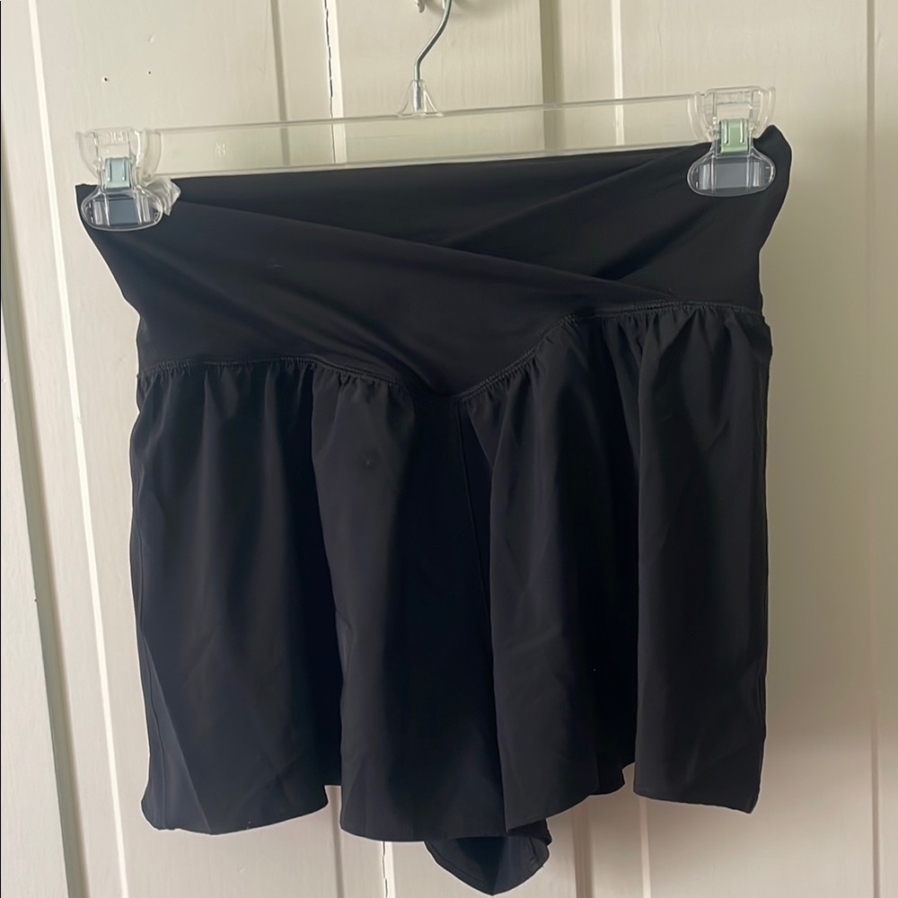 Black Skort with Flowy Design